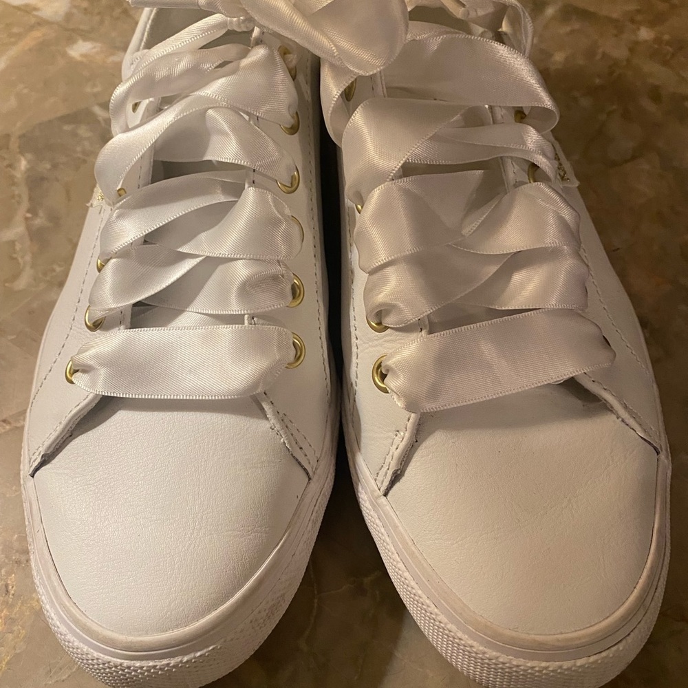 Keds White Satin Lace Sneakers